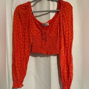 Red Floral Urban Crop Too